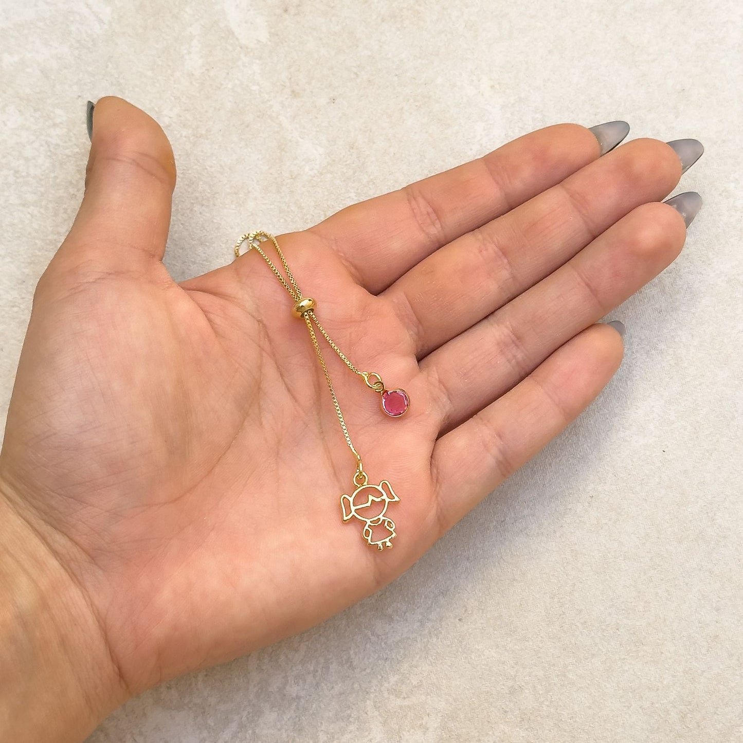 COLAR GRAVATINHA FILHOS COM CRISTAL