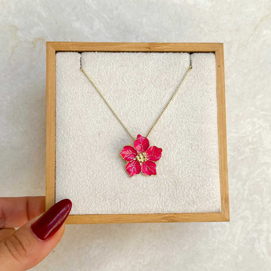 COLAR FLOR ROSA PINK