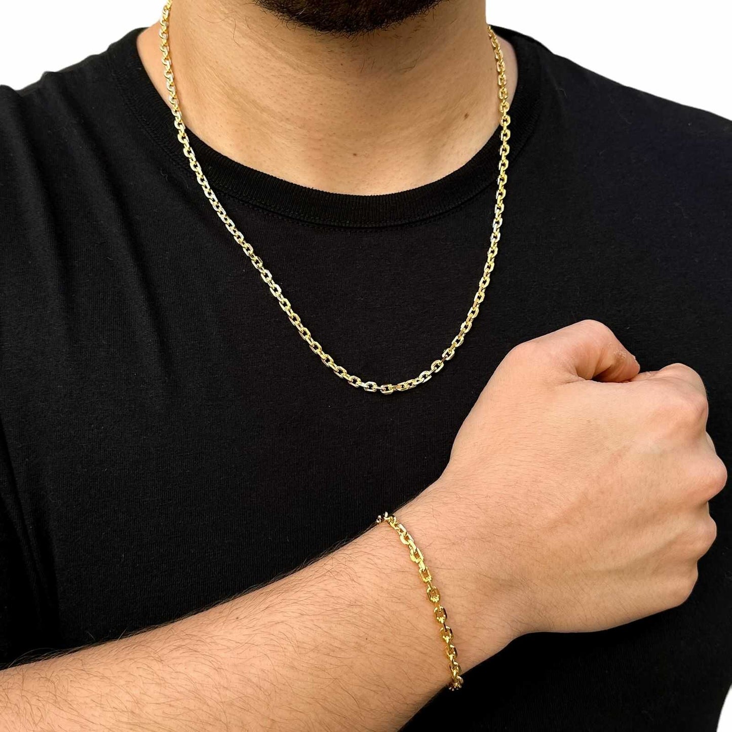 COLAR MASCULINO CORRENTE CADEADO