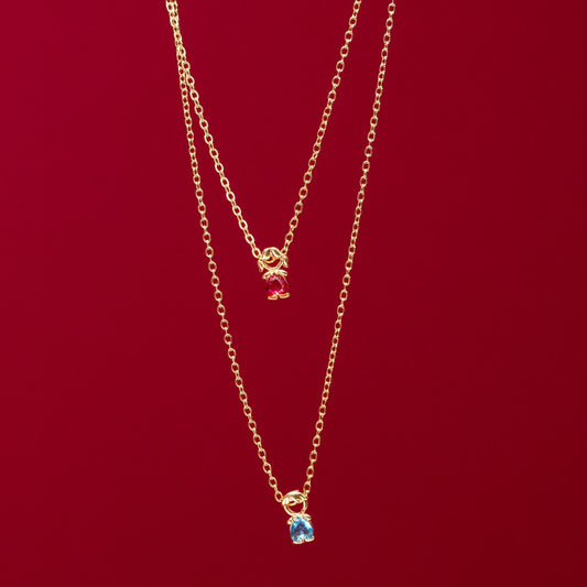 COLAR FILHOS MENINO/MENINA CORAÇÃO VERMELHO OU AZUL