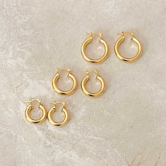 TRIO DE BRINCO ARGOLA REDONDA 4MM LISA MINIMALISTA